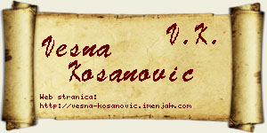 Vesna Kosanović vizit kartica